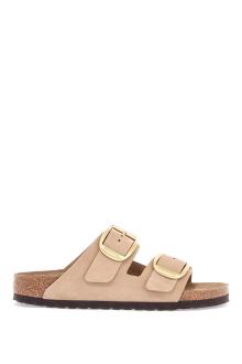 birkenstock nubuck leather sandals sandcastle with golden buckles