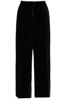 golden goose women&#039;s high-waisted wide-leg black velvet pants