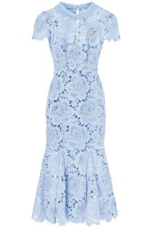 self portrait floral lace midi dress with eight