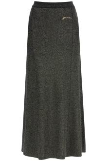 ganni long lurex knit skirt