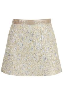 ganni metallic cloquã mini skirt