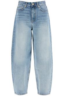 ganni organic denim tapered jeans