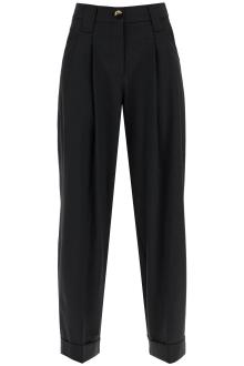 ganni double pleat fluid trousers