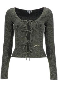 ganni lurex knit cardigan