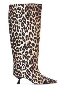 ganni animal print fabric boots