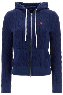 polo ralph lauren navy blue slim fit zip hoodie cardigan