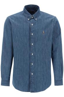 polo ralph lauren custom fit shirt in lightweight denim