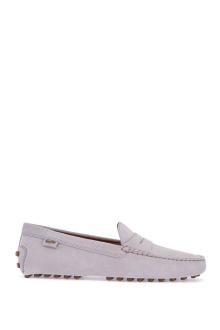 tod&#039;s light grey suede leather driving moccasin