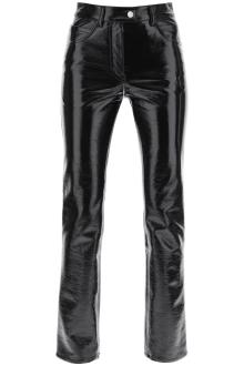 courreges vinyl-effect coated cotton pants