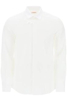 valentino garavani poplin shirt with flower patch detail