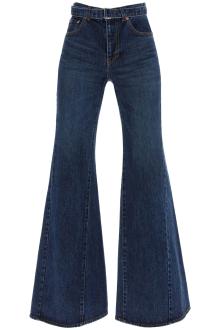 sacai boot cut jeans with matching belt