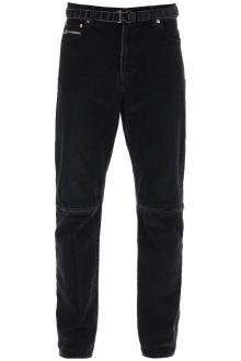 sacai slim jeans with belt