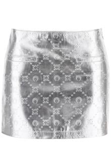 marine serre moonogram mini skirt in laminated leather