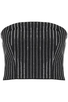 rotate cropped top with sequined stripes