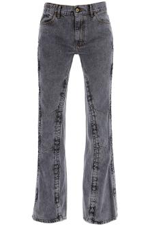 y project hook-and-eye flared jeans