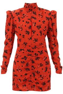 alessandra rich high-neck floral mini dress