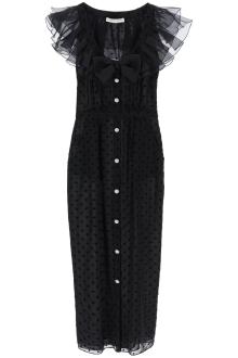 alessandra rich &#039;polka dot midi dress in ge