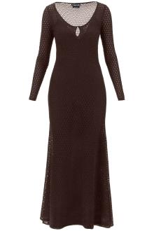 tom ford long knitted lurex perforated dress