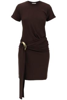 ferragamo short dress with sash and metal ring accent