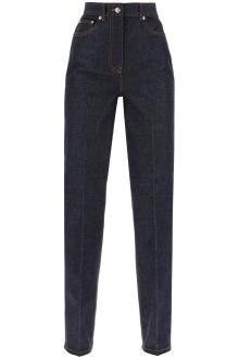 ferragamo straight jeans with contrasting stitching details.