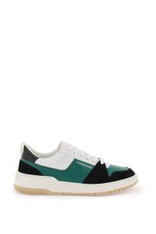 ferragamo smooth and suede leather sneakers