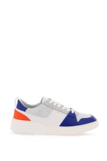 ferragamo leather and technical fabric sneakers