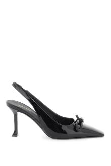 ferragamo asymmetric slingback pumps with bow