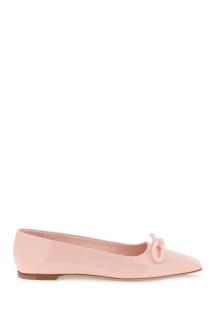 ferragamo patent leather ballet flats with asymmetrical bow