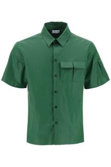 ferragamo short-sleeved linen shirt with coated