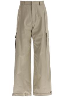 off-white wide-legged cargo pants with ample leg