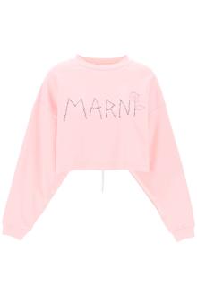 marni &quot;organic cotton sweatshirt with hand-embroid