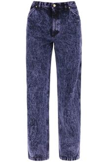 marni loose marbleized denim jeans in