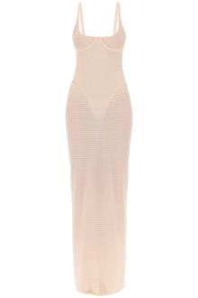 alaia transparent dress with integrated bodysuit