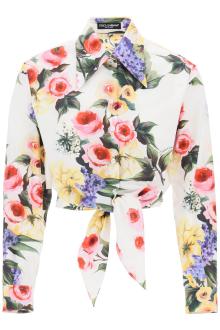 dolce &amp; gabbana rose garden cropped shirt