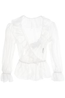 dolce &amp; gabbana silk chiffon blouse with ruffles.