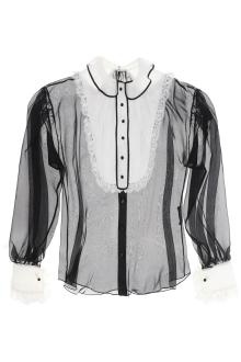 dolce &amp; gabbana chiffon blouse with plastr