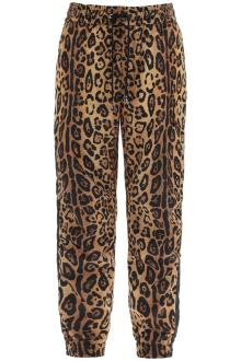 dolce &amp; gabbana leopard print nylon jogger pants for