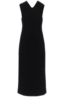 jil sander midi dress in openwork knit