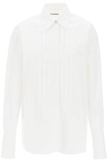 jil sander pleated bib shirt with