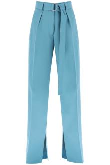 jil sander wide leg pants in light wool