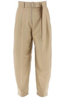 jil sander cotton pants with removable belt