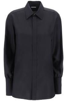 burberry long-sleeved silk shirt