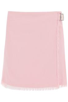 burberry textured wool mini kilt skirt