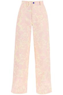 burberry &quot;rose print canvas workwear pants&quot;