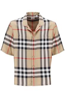 burberry bowling shirt in tartan silk