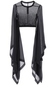 rick owens &quot;cropped top with cape sleeves&quot;