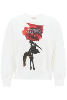 alexander mcqueen shadow rose sweatshirt