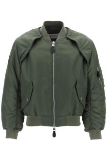 alexander mcqueen convertible bomber jacket in nylon satin