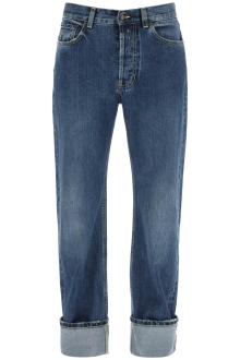 alexander mcqueen straight fit jeans in selvedge denim