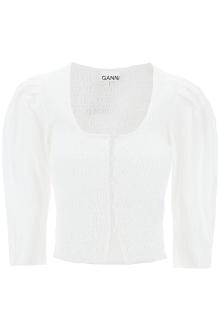 ganni &quot;poplin smock blouse